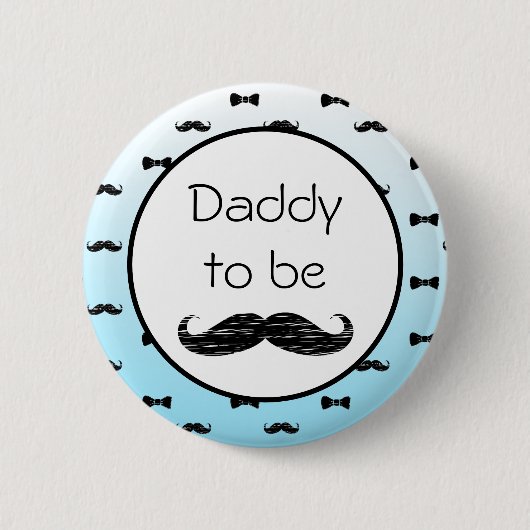 Mommy wird Boy's Baby Shower Mustache Button (Vorderseite)