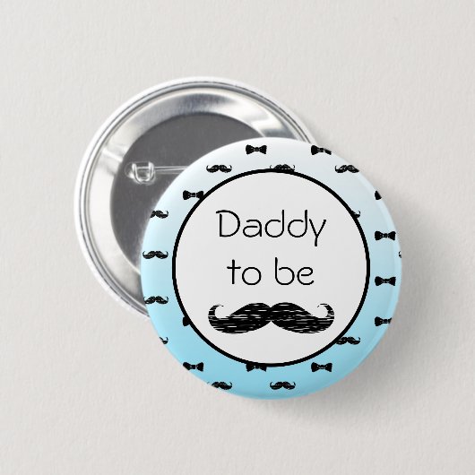 Mommy wird Boy's Baby Shower Mustache Button (Vorne & Hinten)
