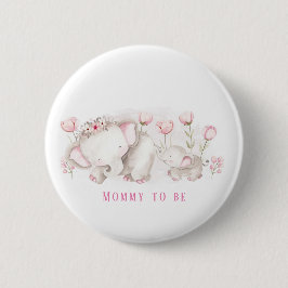 Mommy wird Elephant Pastel Girl Babydusche Button