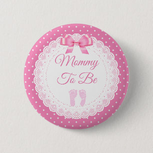 Mommy wird Girl's Pink Baby Shower Button