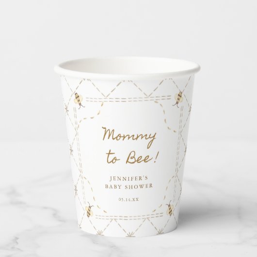 Mommy wird Honey Baby Dusche Pappbecher (Vorderseite)