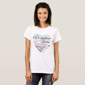 Mommy Word Cloud Blue and Pink Heart T-Shirt (Vorne ganz)