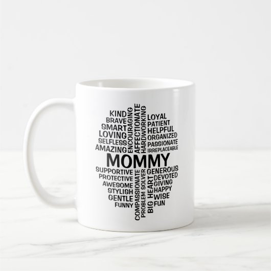 Mommy Word Cloud Name Kaffeetasse (Links)