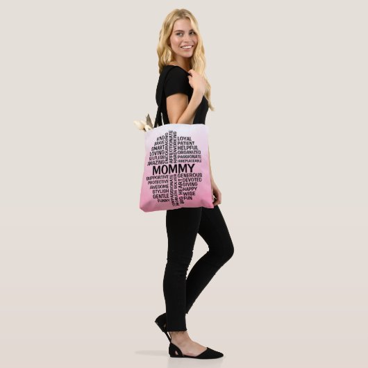 Mommy Word Cloud Name Pink Ombre Tasche (Am Model)