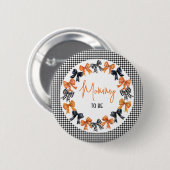 Mommy zu Herbst Halloween Coquette Bows Button (Vorne & Hinten)