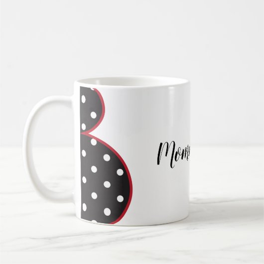 Mommy zu ladybug Tasse mit schwangerer Silhouette (Links)