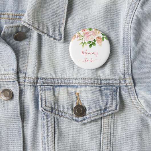 Mommy zu sein rosa Rose Elegant florale neue Mutte Button (Beispiel)