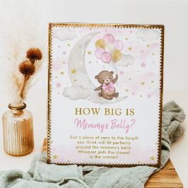 Mommy's Belly Game Girl Teddy Bären Balloons signi Poster