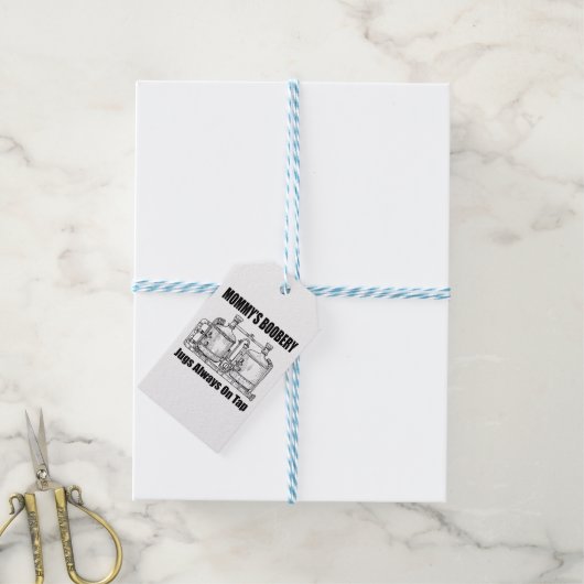 Mommy's Boobery Jugs immer Gestochen Geschenkanhänger (Mit Garn)