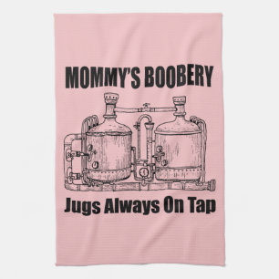 Mommy's Boobery Jugs immer Gestochen Geschirrtuch