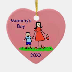 Mommy's Boy Family Charakter Custom Foto Ornament