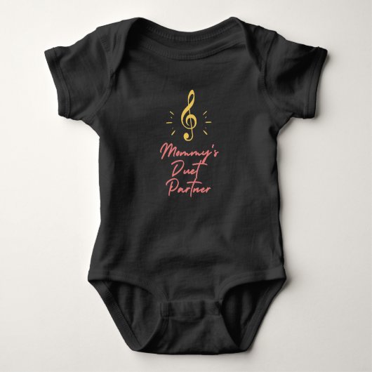 Mommy's Duet Partner Musician Treble Clef Baby Strampler (Vorderseite)