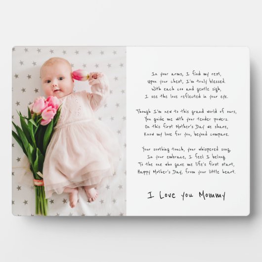 Mommys First Mthers Day Fotoplatte (Vorderseite)