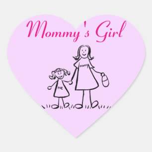 Mommy's Girl Custom Family Character Decal Aufkleb Herz-Aufkleber