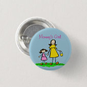 Mommy's Girl Family Art Custom Pendant Tasten Button (Vorne & Hinten)