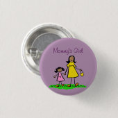 Mommy's Girl Family Art Custom Pendant Tasten Button (Vorne & Hinten)