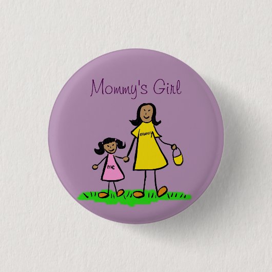 Mommy's Girl Family Art Custom Pendant Tasten Button (Vorderseite)