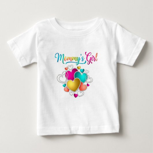 Mommy's Girl mit lebendigen Herzen Baby T-shirt (Vorderseite)