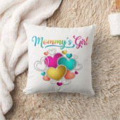 Mommy's Girl mit lebendigen Herzen Kissen (Decke)