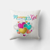 Mommy's Girl mit lebendigen Herzen Kissen (Rückseite)