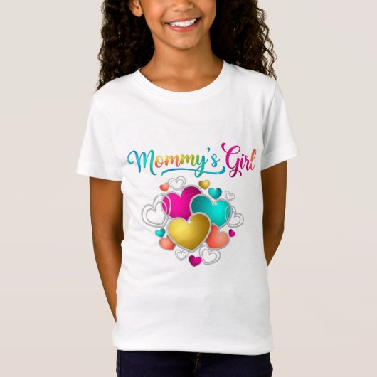 Mommy's Girl mit lebendigen Herzen T-Shirt (Vorderseite)