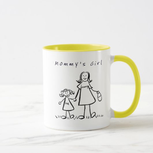 Mommy's Girl Zeichnend Tasse oder Cup (Rechts)