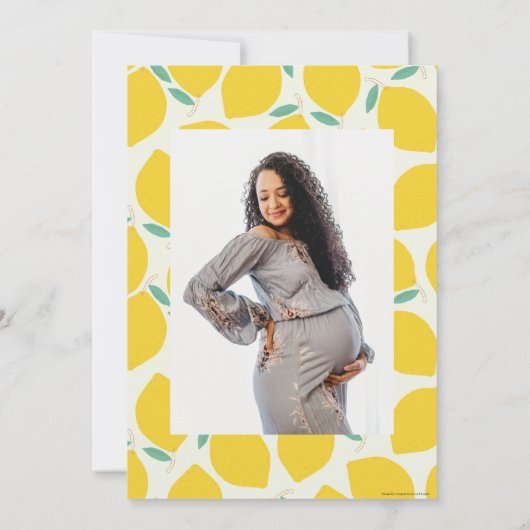 Mommy's Haupt Squeeze Lemon Citrus Baby Dusche Dankeskarte (Rückseite)