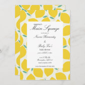 Mommy's Haupt Squeeze Lemon Citrus Baby Dusche Save The Date (Vorne/Hinten)