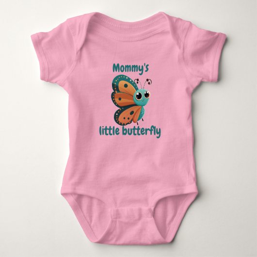 Mommy's kleiner Baby-Schmetterling-Bodysuit Baby Strampler (Vorderseite)