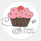 Mommy's kleiner Cupcake Runder Aufkleber (Vorderseite)