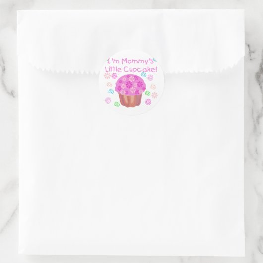 Mommy's kleiner Cupcake Runder Aufkleber (Tasche)