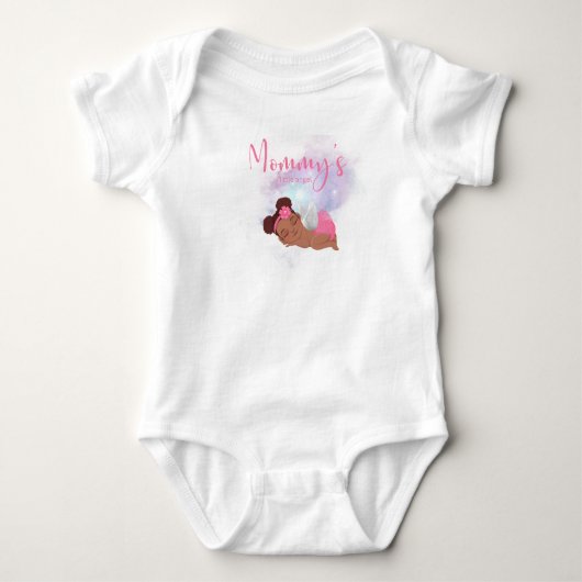 Mommy's kleiner Engelbabykarodysuit Baby Strampler (Vorderseite)