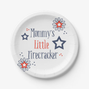 Mommy's kleiner Firecracker Pappteller