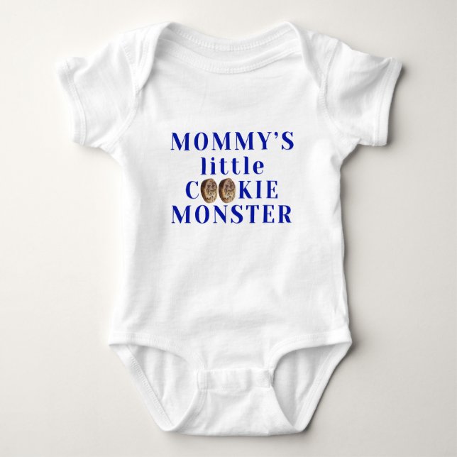Mommy's kleines Keksmonster Baby Strampler (Vorderseite)
