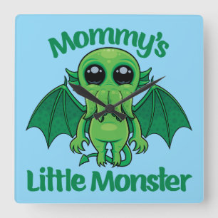 Mommy's Kleines Monster Cthulhu Cuddles Quadratische Wanduhr