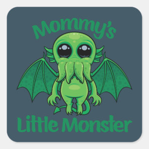Mommy's Kleines Monster Cthulhu Cuddles Quadratischer Aufkleber