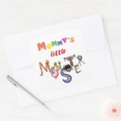 Mommy's kleines Monster Quadratischer Aufkleber (Umschlag)