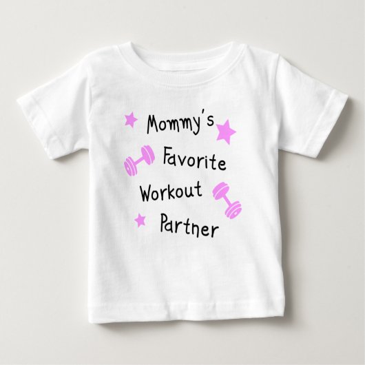 Mommys Lieblings-Workout-Partner Baby T-shirt (Vorderseite)