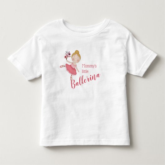 Mommy's Little Ballerina Blonde Hair Kleinkind T-shirt (Vorderseite)