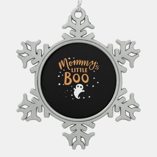 Mommy's Little Boo - Happy Halloween Schneeflocken Zinn-Ornament (Vorderseite)