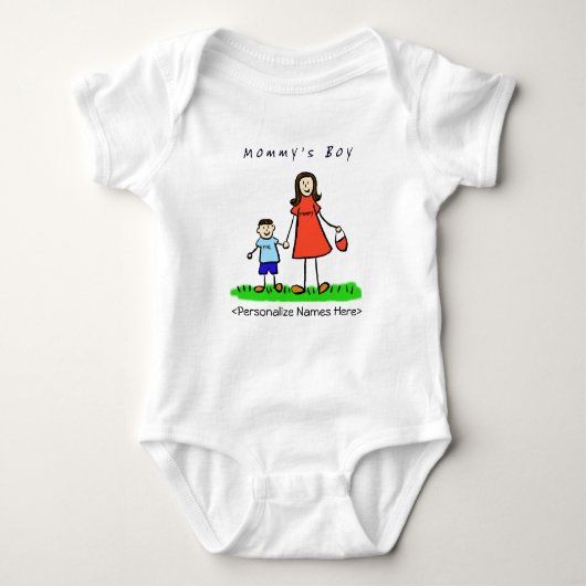 Mommy's Little Boy - Brünett Mother & Son Shirt (Vorderseite)