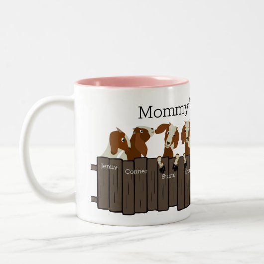 Mommys Little Herd 8 Ziegen Zweifarbige Tasse (Links)