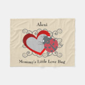 Mommy's Little Liebe Bug Personalisiert Blanket Fleecedecke (Vorderseite (Horizontal))
