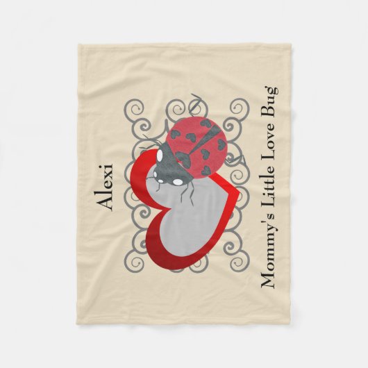 Mommy's Little Liebe Bug Personalisiert Blanket Fleecedecke (Vorderseite)