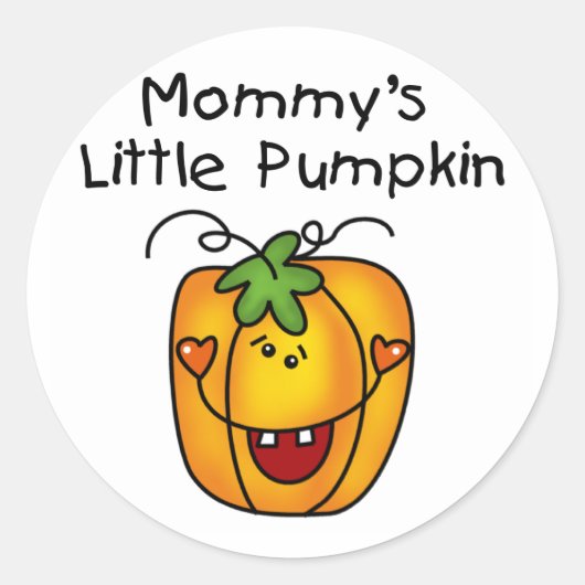 Mommy's Little Pumpkin T - Shirt und Geschenke Runder Aufkleber (Vorderseite)