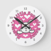 Mommy's Little Snuggle Bunny Runde Wanduhr (Vorderseite)