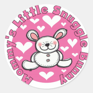 Mommy's Little Snuggle Bunny Runder Aufkleber