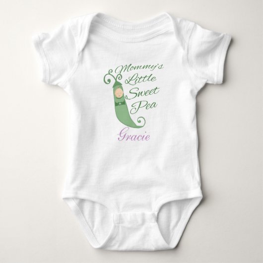 Mommy's Little Sweet Pea Baby T - Shirt oder Stram (Vorderseite)