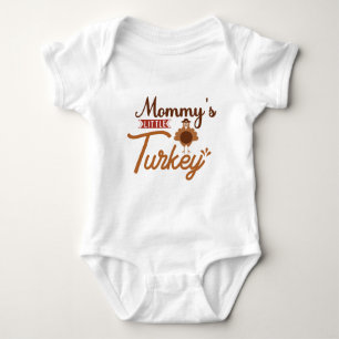 Mommy's Little Turkey Typografy Baby Body Baby Strampler