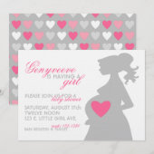 MOMMY's SHADOW Babydusche Einladung (Vorne/Hinten)